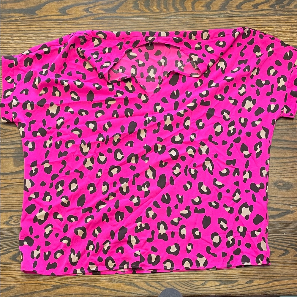 Pink Leopard Print Top